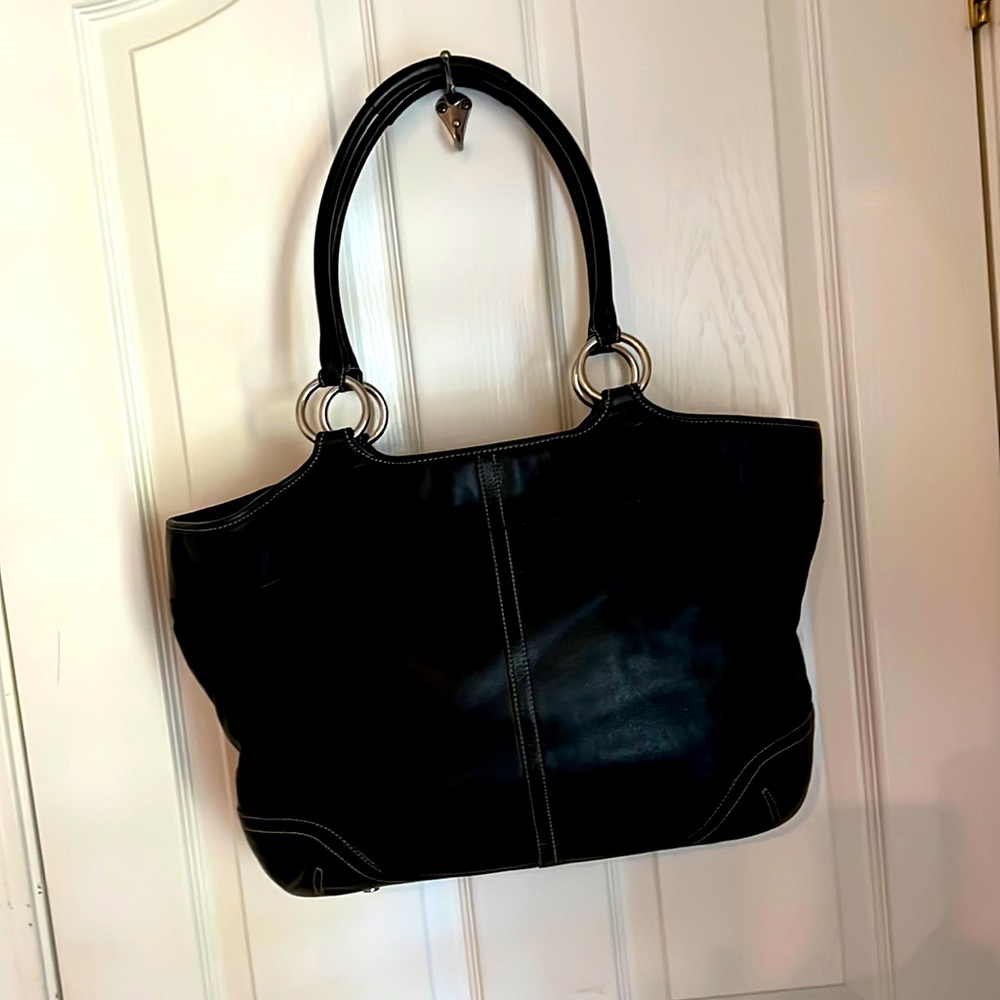 Coach Black Leather Tote